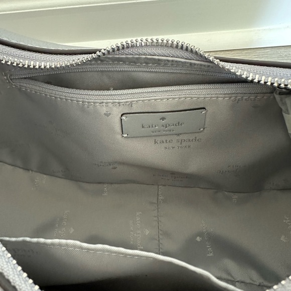 Kate Spade Kayla Crescent Leather Shoulder Bag | Mountain Grey - Picture 5 of 15
